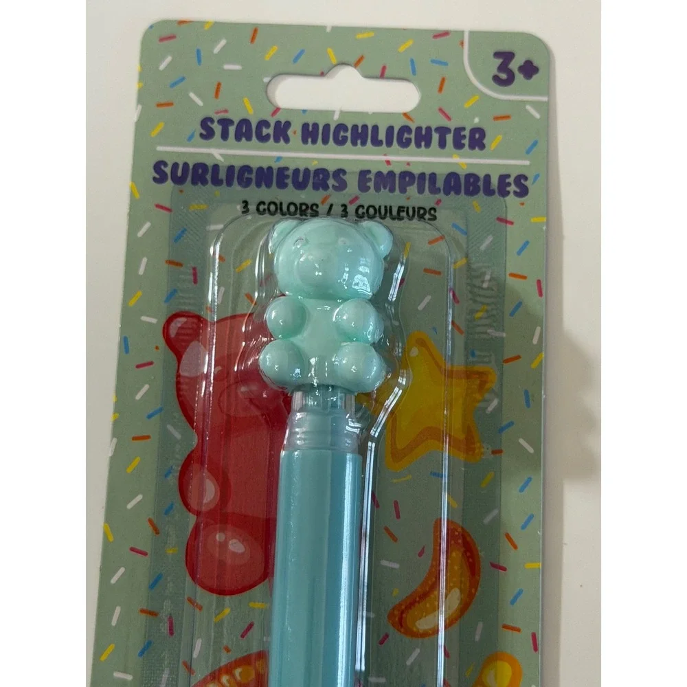 Gummy Bear‎ Stackable Highlighter 3 Colors Teal Pink Yellow Multi-Color Marker